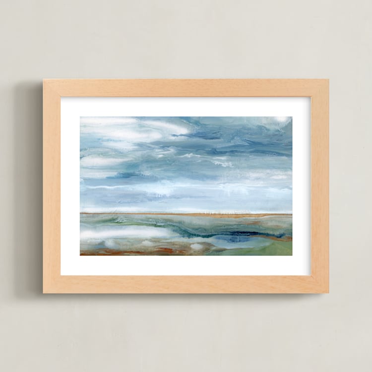 "Layers of Life" - Art Print in Sky Blue by Roberta Hoiness Art - Framed