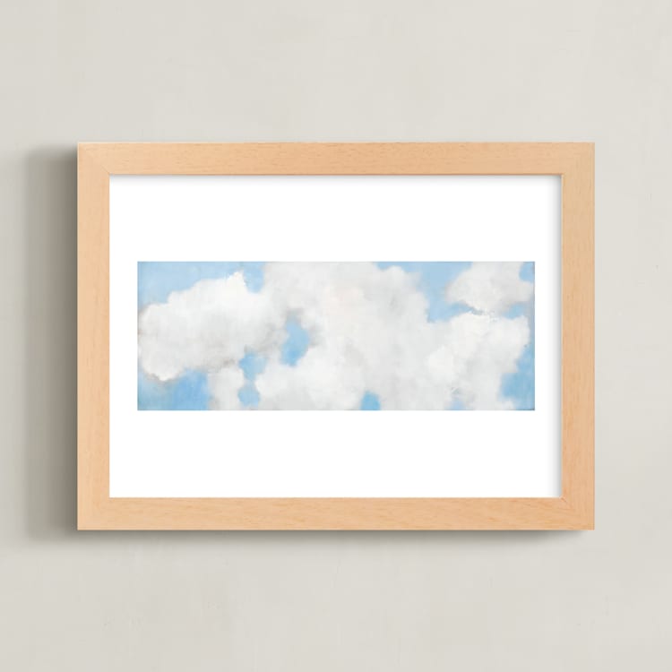 "Cumulus" - Art Print in White by Lynne Millar - Framed