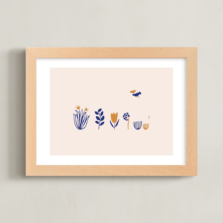 "sophia" - Art Print in Mustard by Alex Roda - Framed