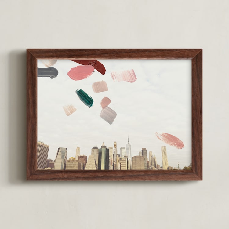 "Where are you going" - Art Print in Vintage Coral by jinseikou - Framed