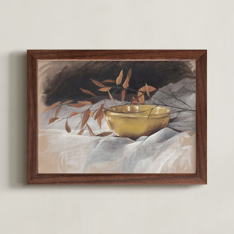 "Yellow Bowl" - Art Print in Goldenrod by Lorent and Leif - Framed
