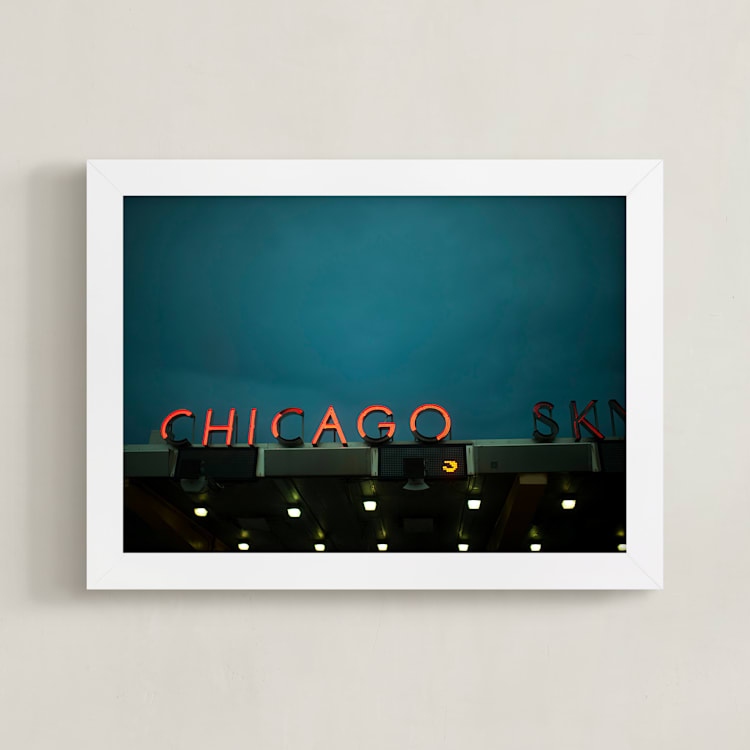 "Chicago Sky" - Art Print in Midnight Sky by E Melko - Framed