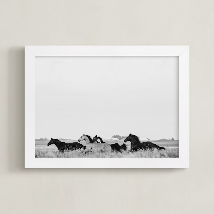 "That Wild Dream" - Art Print in Black White by Amy Carroll - Framed