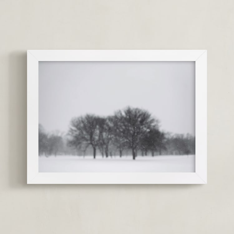 "Seeing Snow" - Art Print in Flurry by E Melko - Framed