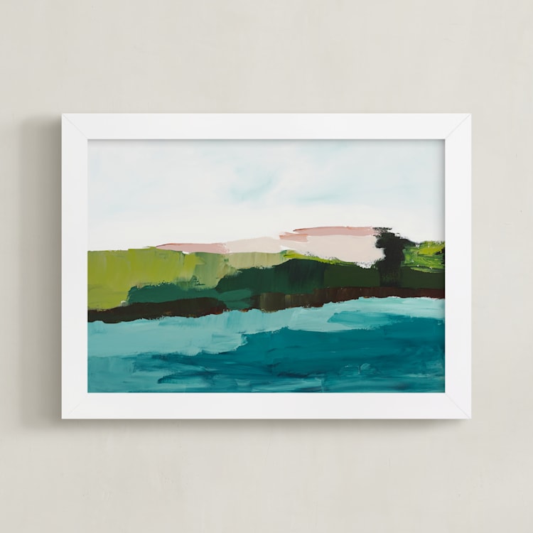 "Lahaina Seascape" - Art Print in Deep Sea by Caryn Owen - Framed