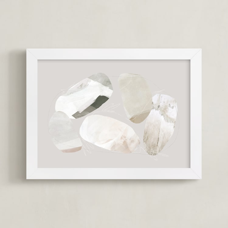 "Unturned 1" - Art Print in Putty by Melanie Severin - Framed