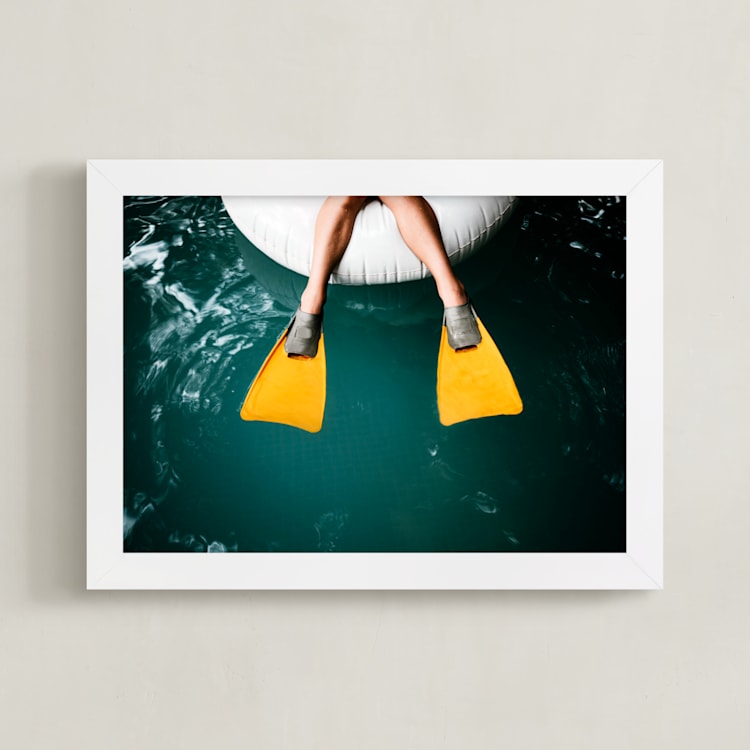 "flippers" - Art Print in Aquatic Emerald by Alicia Abla - Framed