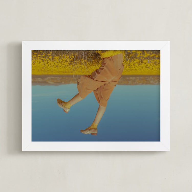 "Falling" - Art Print in Mustard by Jacob Loafman - Framed