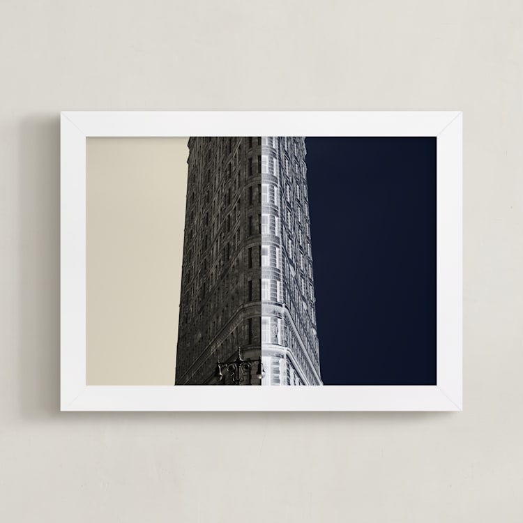 "Negative Space: New York Flatiron II" - Art Print in Slate by Jessica C Nugent - Framed