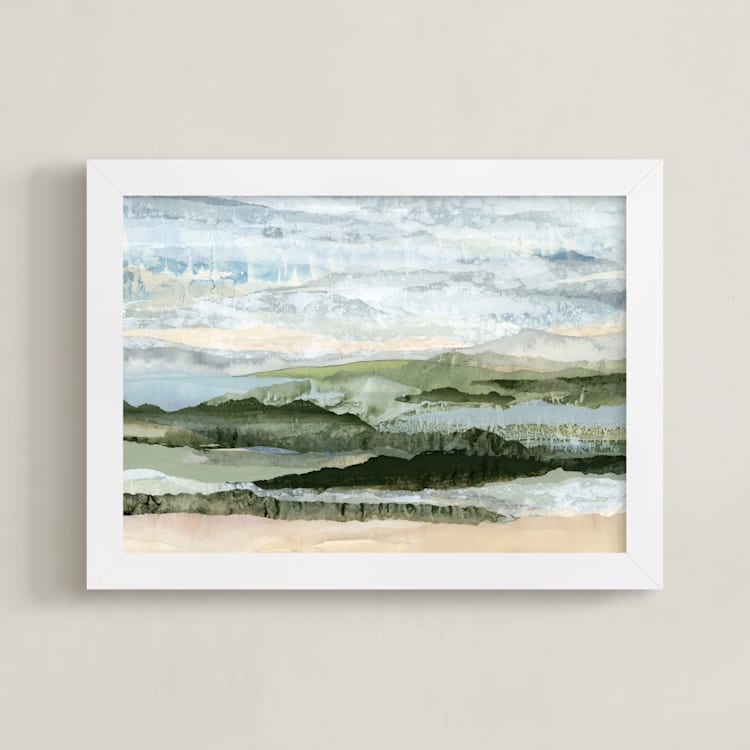 "Among the Hedges" - Art Print in Sage Green by Lara Eckerman - Framed