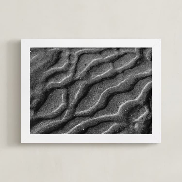 "Tidal Syntax" - Art Print in Dazzle Grey by Van Tsao - Framed