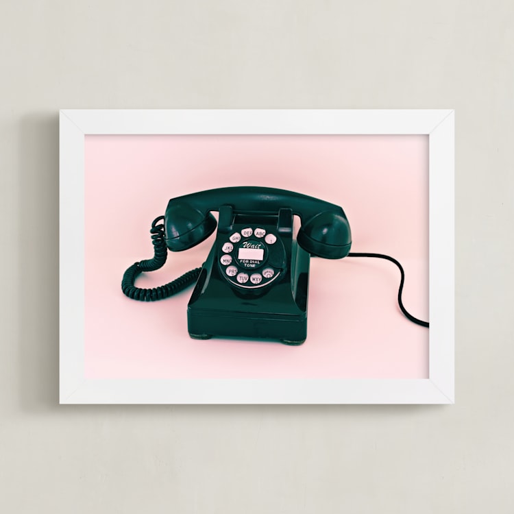 "Call Me Maybe 3" - Art Print in Baby Pink by Deborah Chou - Framed