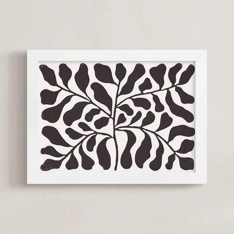 "Branches to the Sky" - Art Print in Chalkboard Black by Alisa Galitsyna - Framed