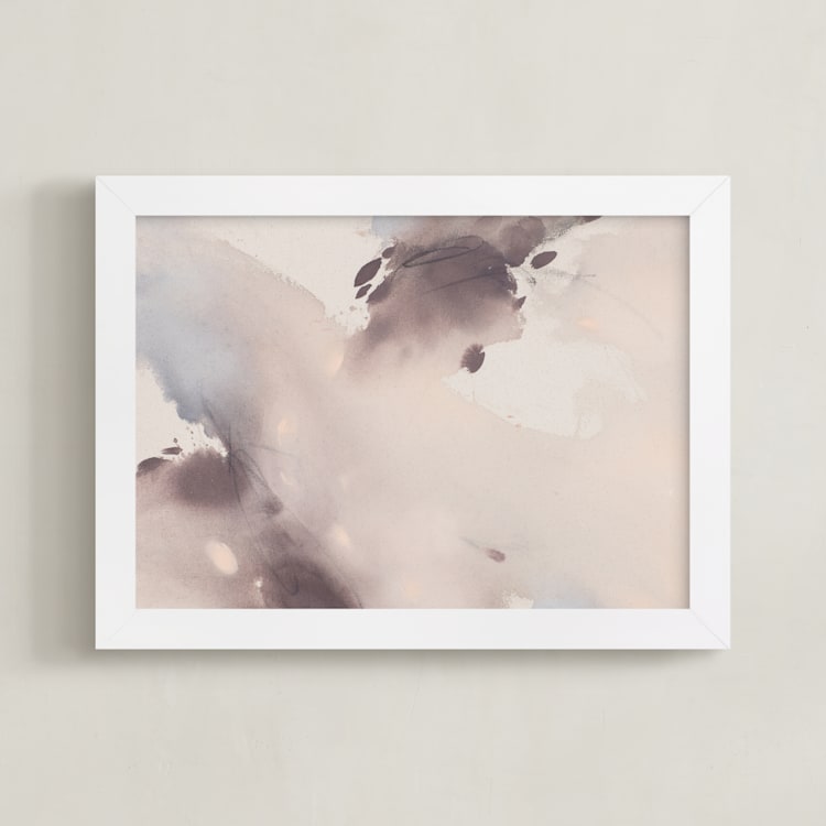 "Doves in Flight 2" - Art Print in Dusty Plum by Christa - Framed