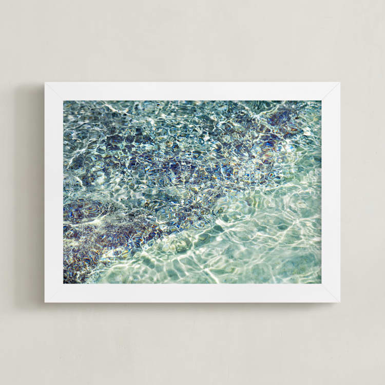 "Crystallize" - Art Print in Aqua by Whitley Williams - Framed