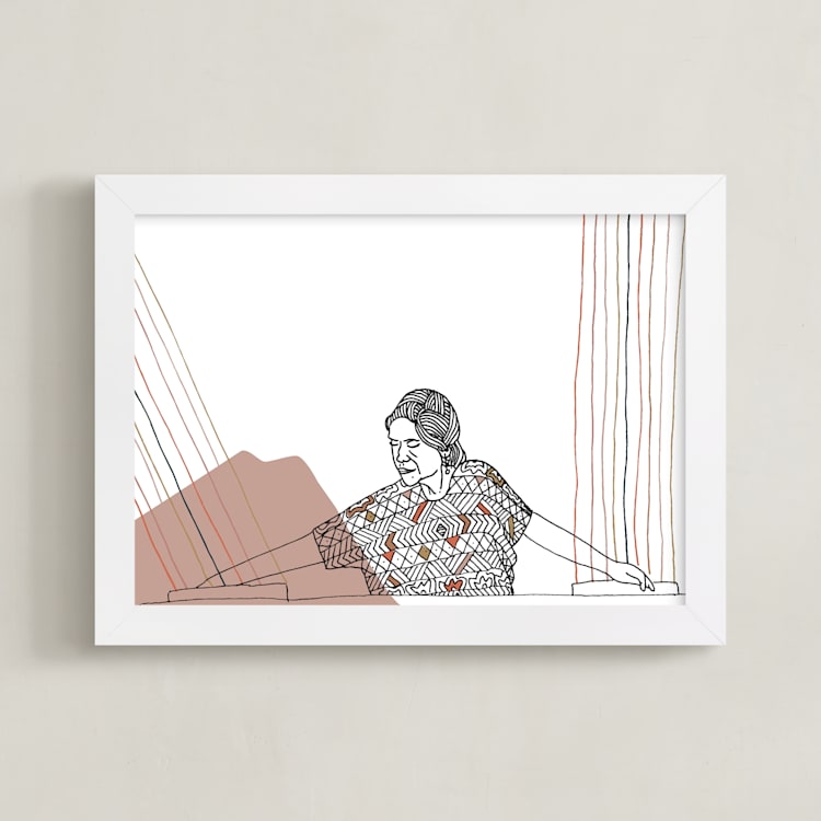 "Woven Women II" - Art Print in Pink by Multiple Artists - Framed