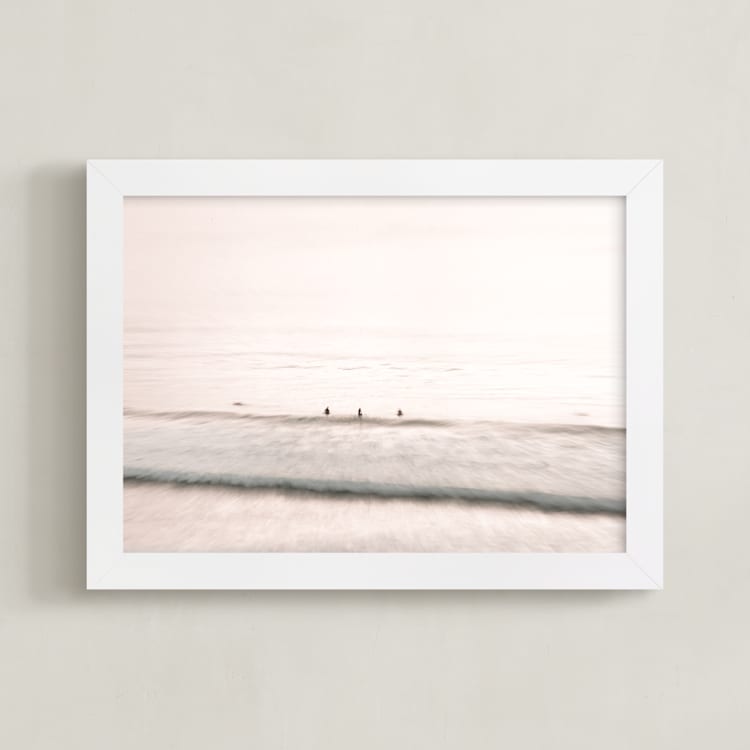 "Pacific Shine II" - Art Print in Sunset Blush by Shannon Howard - Framed
