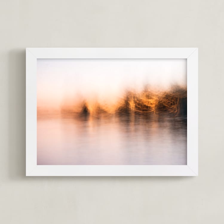"Lake dreams" - Art Print in Warm Neutral by Jacquelyn Sloane Siklos - Framed