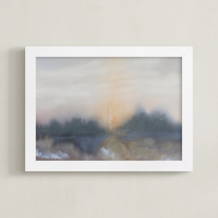 "Coming Into Focus" - Art Print in Mist Grey by Christa - Framed