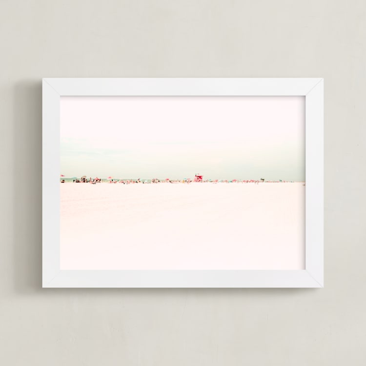 "Sugary Sand Beach" - Art Print in Sugary Sand by Rega - Framed