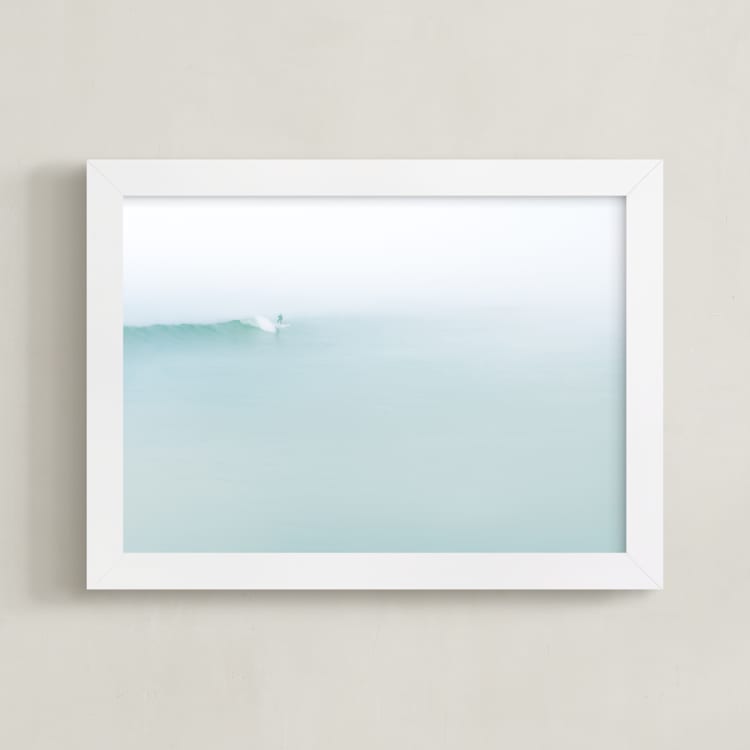 "Morning Surf" - Art Print in Sea Glass by Mike Sunu - Framed
