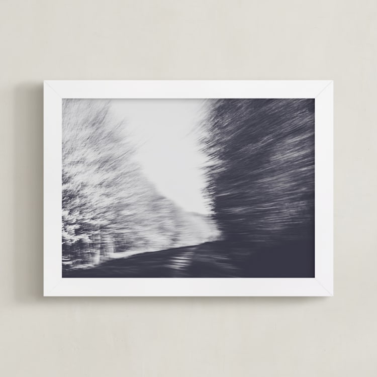 "Tree line" - Art Print in Midnight by Lying on the grass - Framed