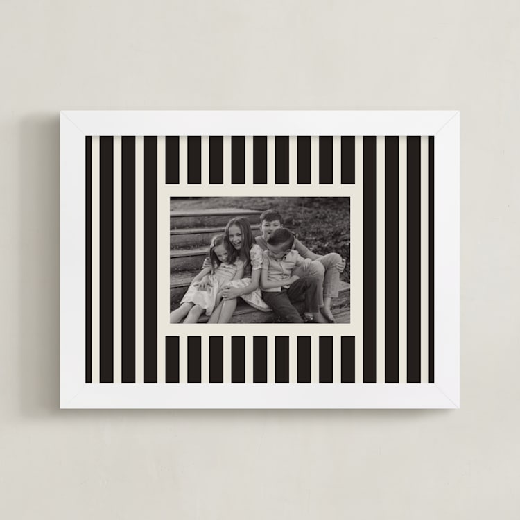 "Classically Striped: Landscape" - Framed Photo in Charcoal by Kercia Jane - Framed