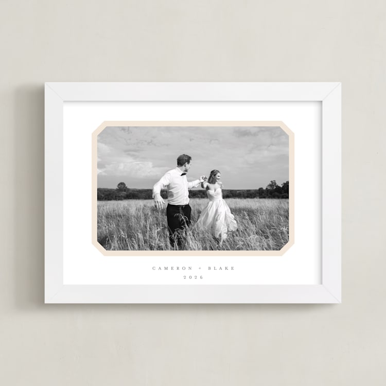 "Bevel Border: Landscape" - Framed Photo in Cream by Carolyn MacLaren - Framed