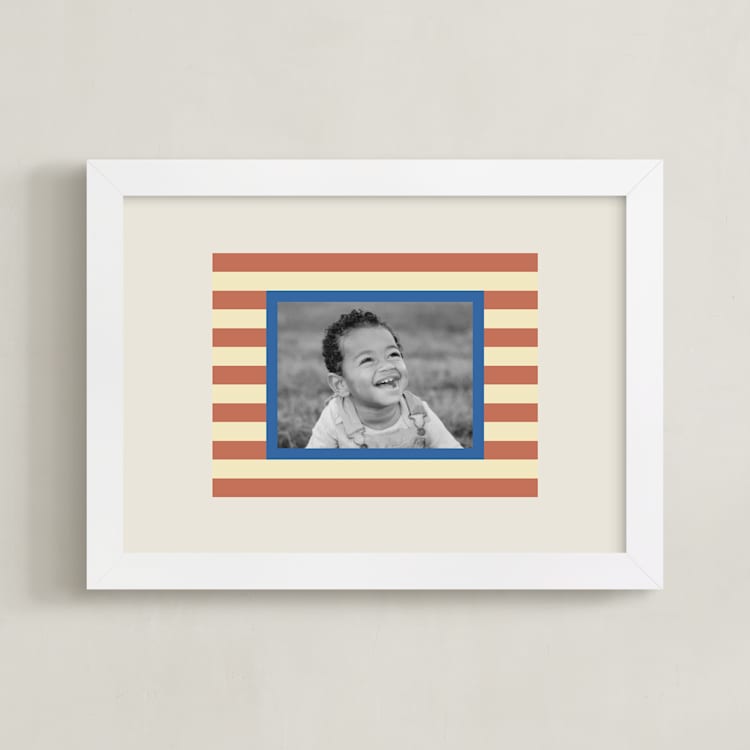 "Mat Striping: Landscape" - Framed Photo in Rust by Carrie Moradi - Framed