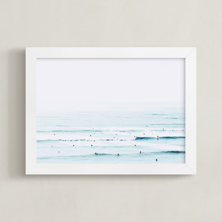 "The Sunday Blues" - Art Print in Turquoise Blue by Summer Strauch - Framed