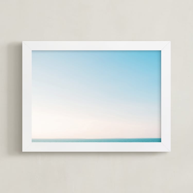 "Martha's Horizon" - Art Print in Sky Blue by Whitney Deal - Framed
