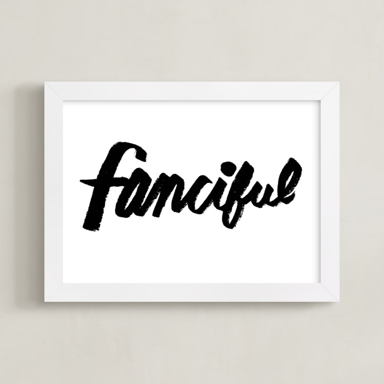 "Fanciful" - Art Print in Coal Black by Yours Madly - Framed