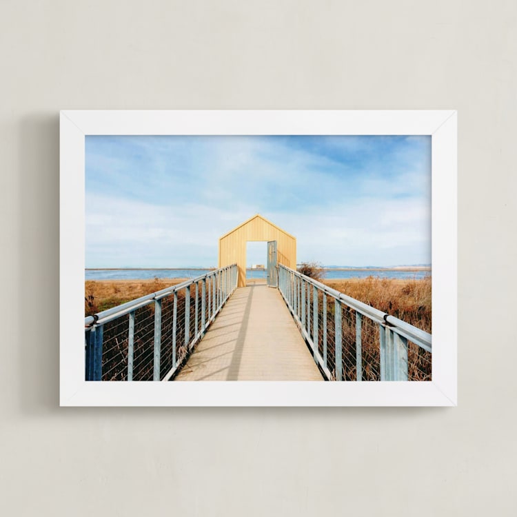 "Let's Go" - Art Print in Sky Blue by studio SYLVO - Framed