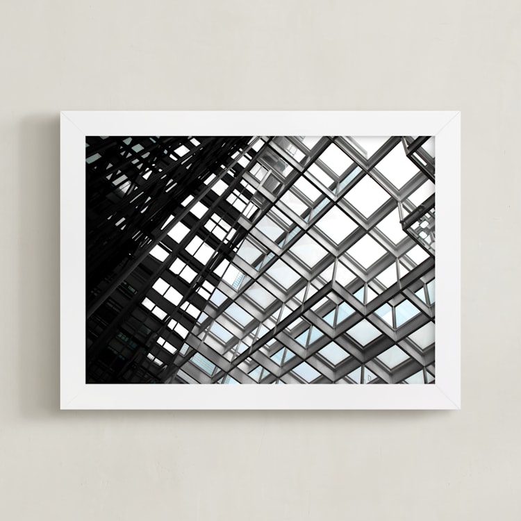 "Framing Sky" - Art Print in ivory black by Van Tsao - Framed
