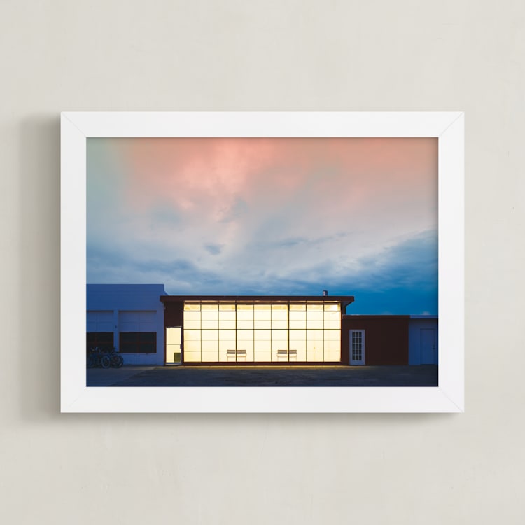 "Outside Looking In" - Art Print in Cloudy Pink by Andrew McClintock - Framed