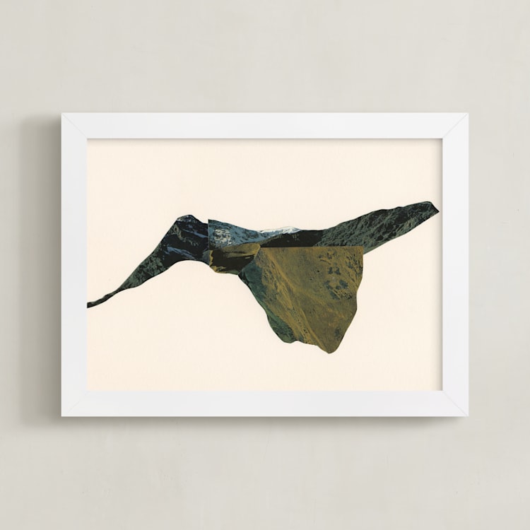 "Spliced Landscape 4" - Art Print in Warm Topaz by Melinda Laszczynski - Framed