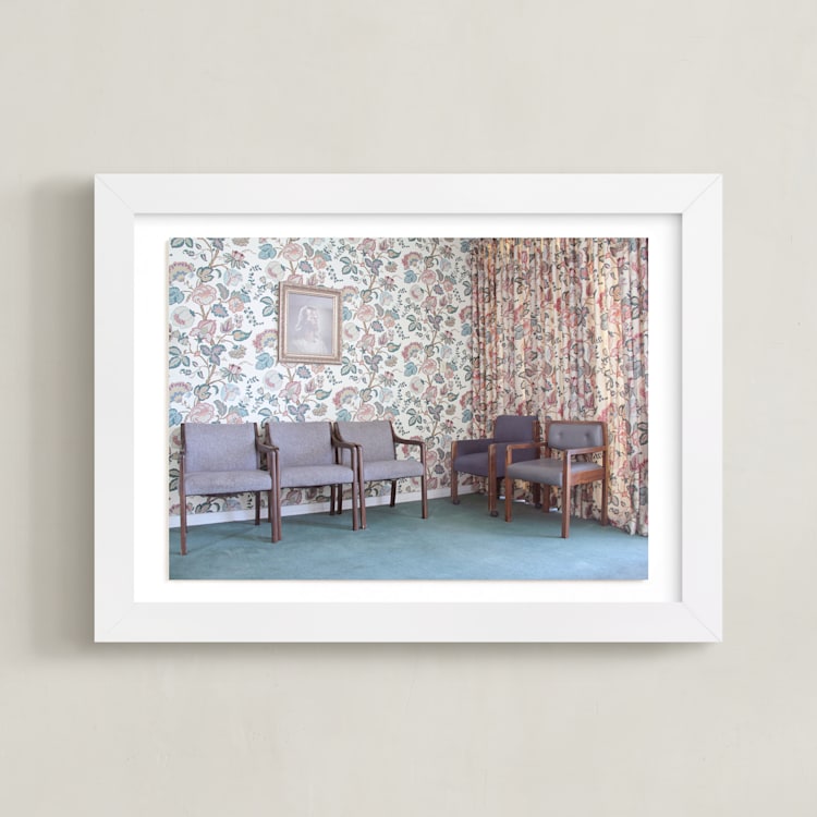 "Waiting Room" - Art Print in Grandma Blue by Julie Grace Immink - Framed