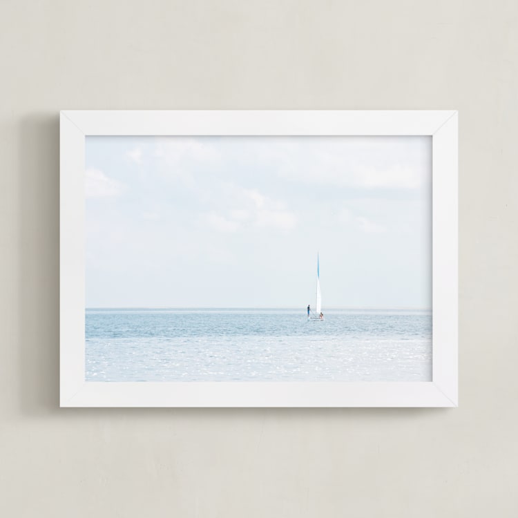 "Aimlessly" - Art Print in Silver Blue by Alexandra Feo - Framed