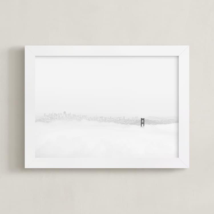 "Above the Fog" - Art Print in Fog by Tania Medeiros - Framed