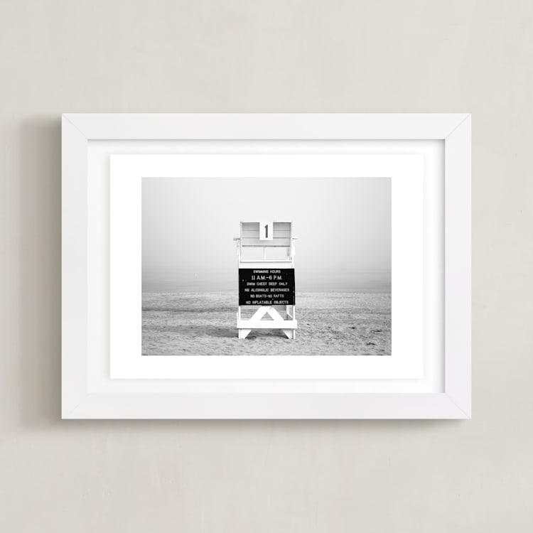 "Number 1" - Art Print in black and white by Baumbirdy - Framed