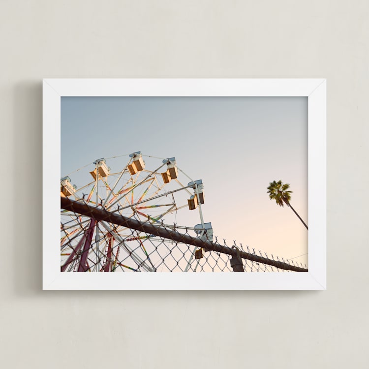 "LA Sky" - Art Print in Sky Blue by Kitty Seeber - Framed