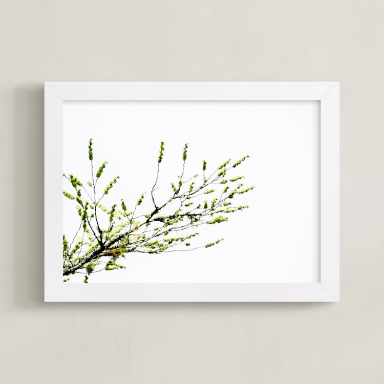 "Sun seeking" - Art Print in Green by Eliane Lamb - Framed