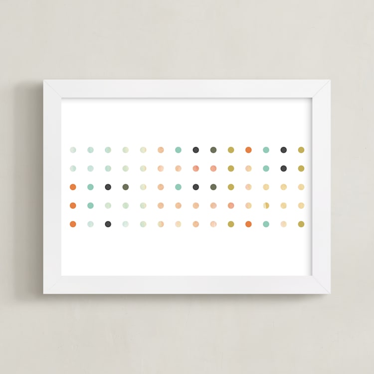 "Apertures" - Art Print in Aqua by Genna Blackburn - Framed