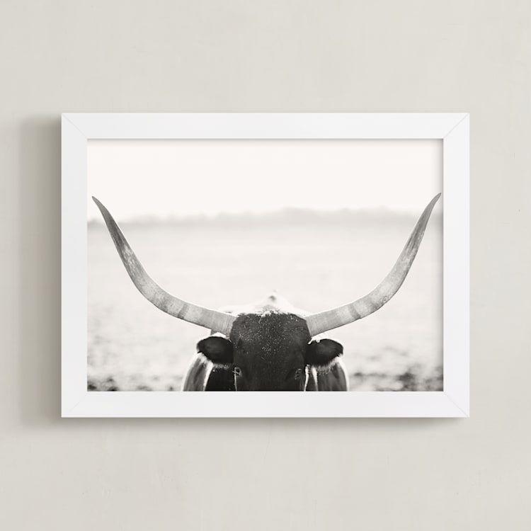 "Staredown" - Art Print in White by Amy Carroll - Framed