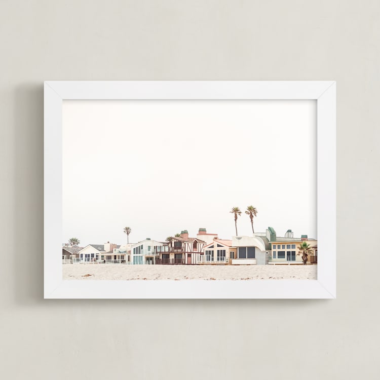 "Beach Houses" - Art Print in beach by Kamala Nahas - Framed