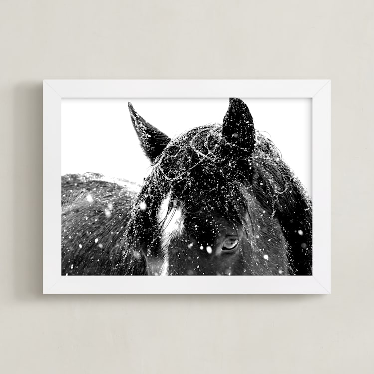 "Contemplate" - Art Print in Black and White by Leslie Le Coq - Framed