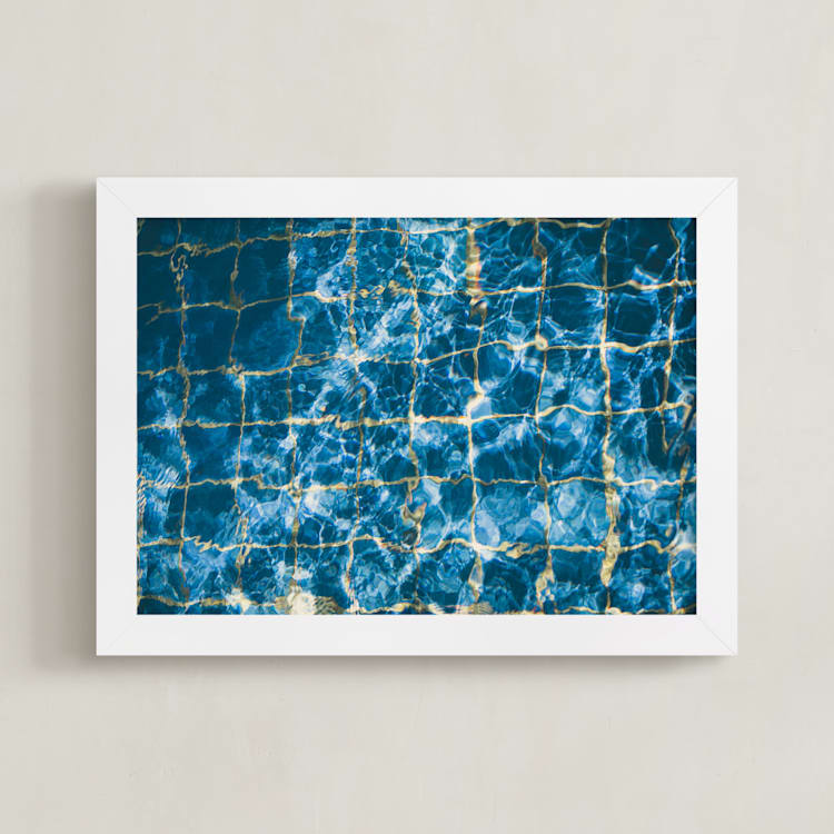 "Dive Right In" - Art Print in Water by Helen Makadia - Framed