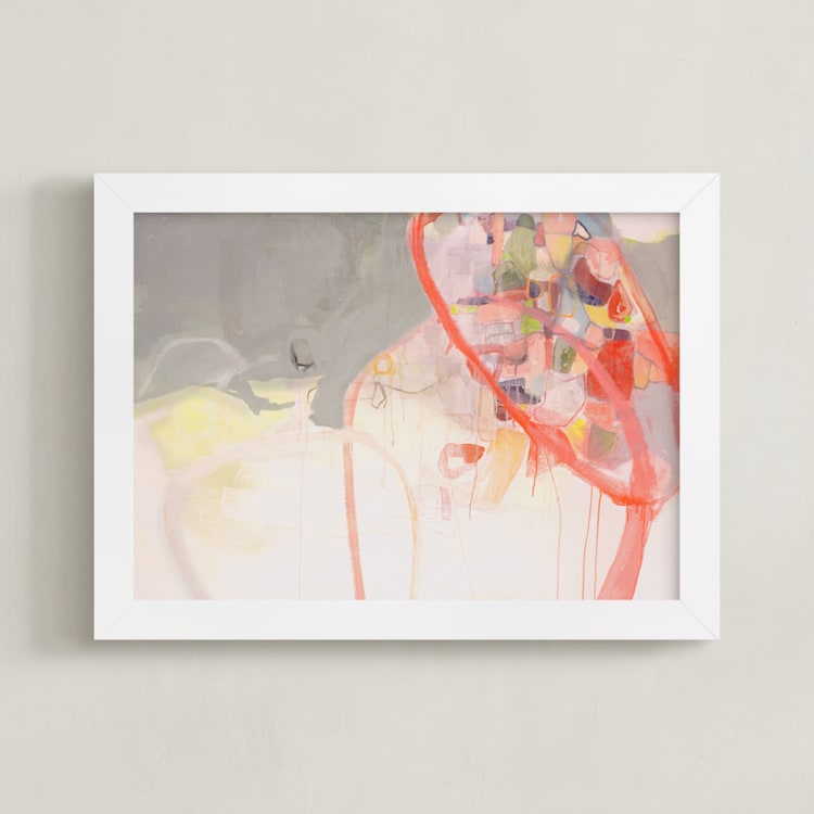 "Red Loops" - Art Print in Rosy Red by Kirsta Benedetti - Framed