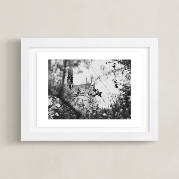 "Looking Through to the Notre Dame" - Art Print in Noir by Wildfield Paper Co - Framed