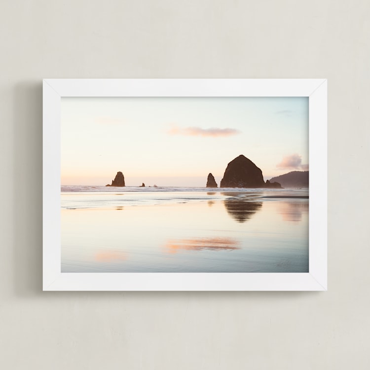 "Cannon Beach No. 1" - Art Print in Color by Kamala Nahas - Framed